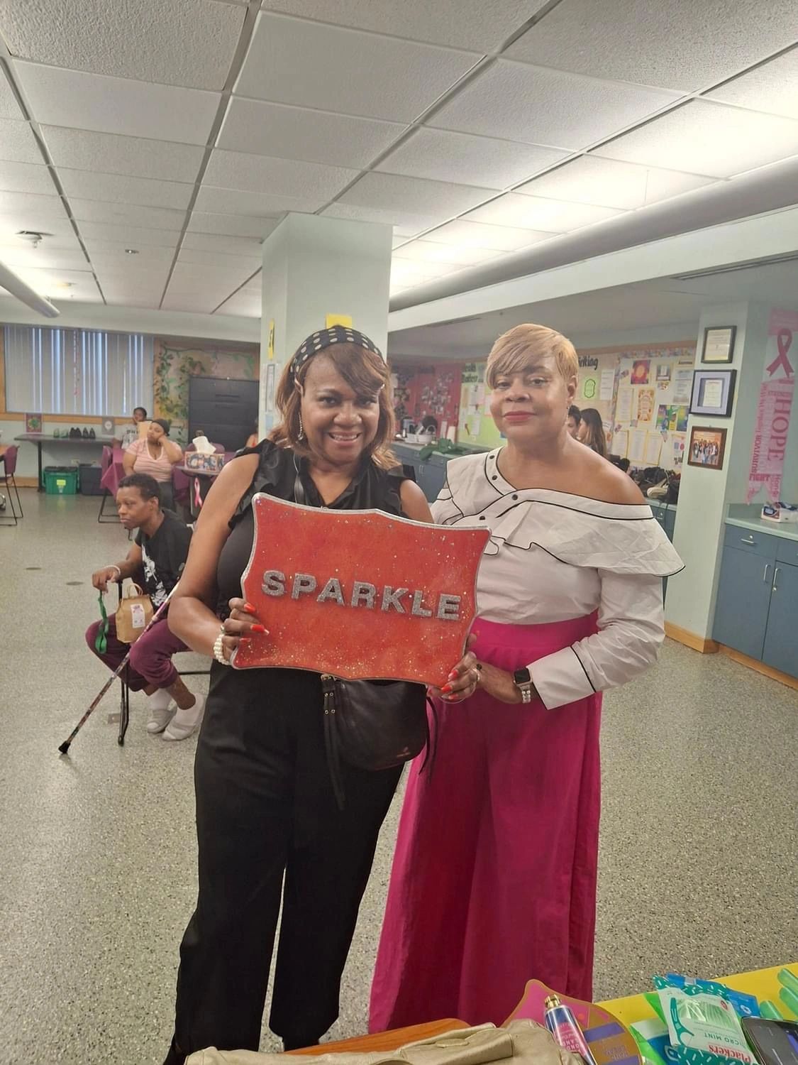 Women gathering at a nonprofit community event